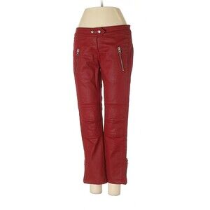 2013 ISABEL MARANT x H&M Red Waxed Biker Moto Skinny Jeans Pants - US 4